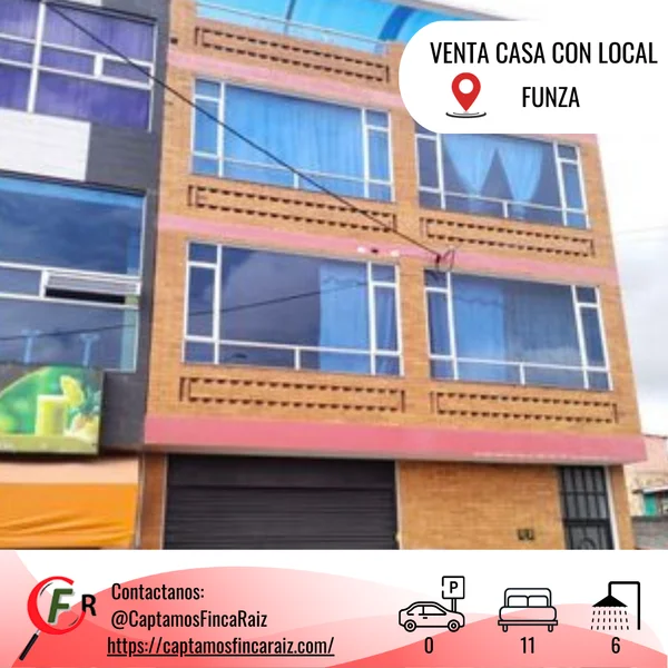 FUNZA CASA RENTABLE EN VENTA 5 APTOS Y 1 LOCAL 380M2