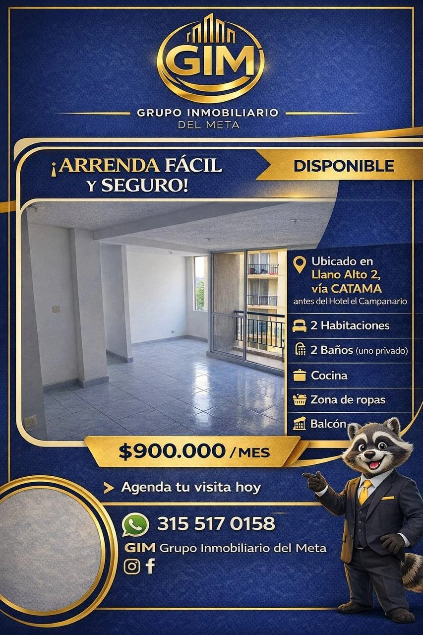 Se arrienda excelente apartamento ubicado en Llano Alto 2, vía Catama