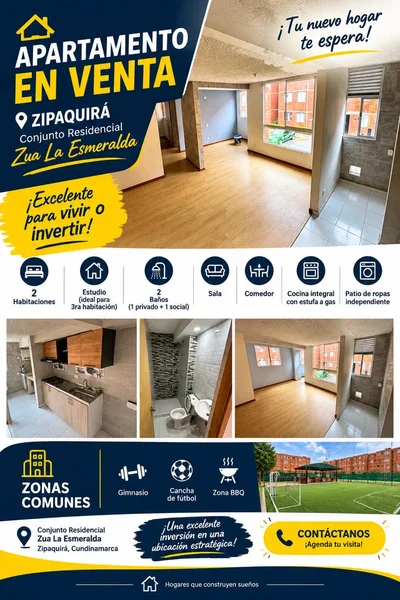 Apartamento 208 Conjunto residencial Zúa la Esmeralda en Zipaquirá, cundinamarca