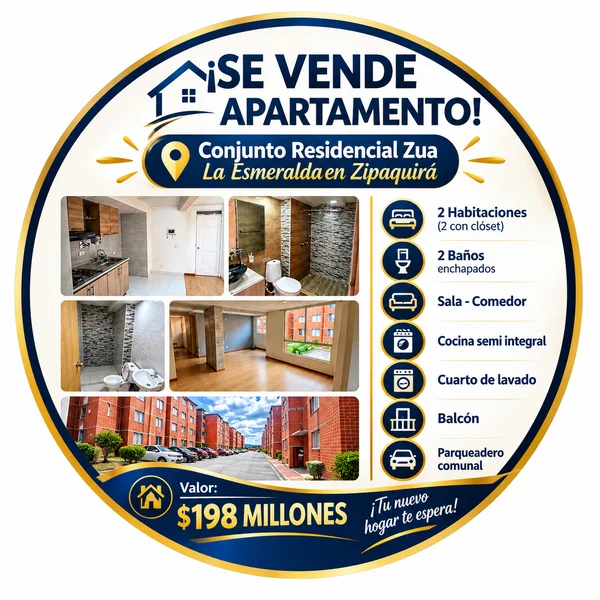 Apartamento 208 Conjunto residencial Zúa la Esmeralda en Zipaquirá, cundinamarca